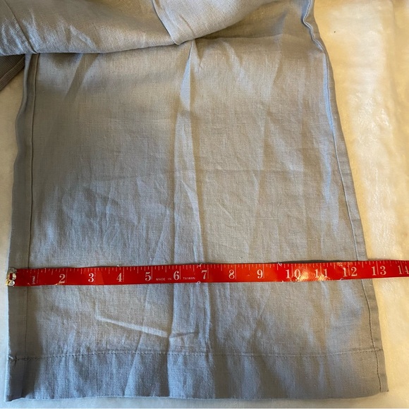 NWT BLUE Saks Fifth Avenue Linen Wide Leg Light Gray Pull On Pants Sz XL - Picture 11 of 11